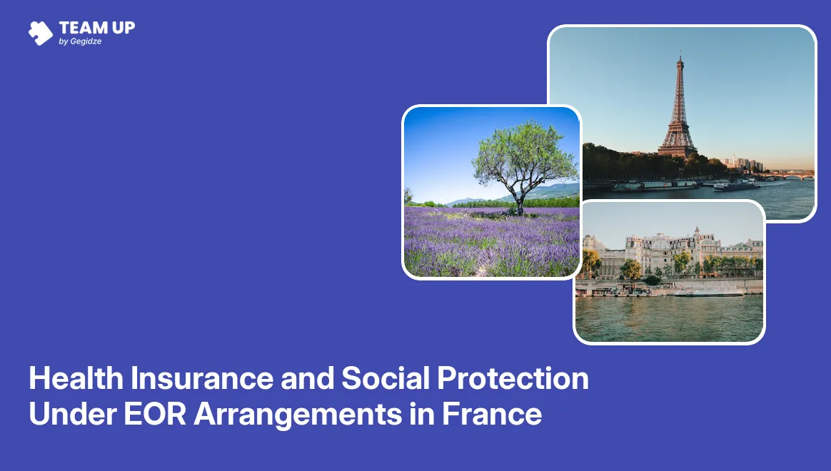 France EOR health insurance and social protection overview showing Sécurité Sociale coverage layers for EOR employees