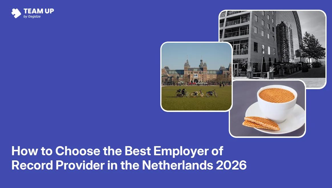 Checklist and comparison guide for choosing the best EOR provider Netherlands, with Dutch flag and compliance icons.