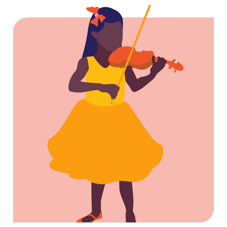 Child playing the violin