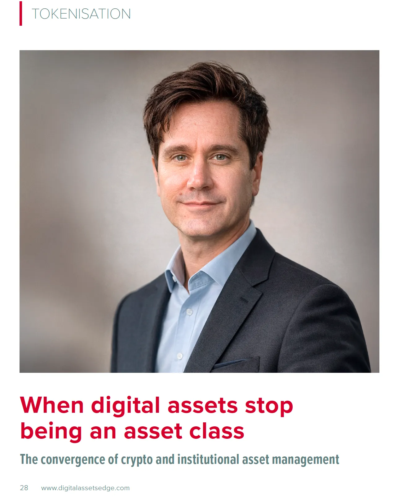 Article opening featuring David Lloyd: When digital assets stop being an asset class. The Digital Assets Edge, page 28.