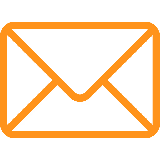 Orange envelope icon symbolizing email or mail messaging.