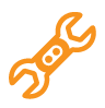 Orange wrench and screwdriver crossed icon representing tools.
