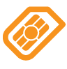 Orange icon of a price tag with a sunburst pattern inside.