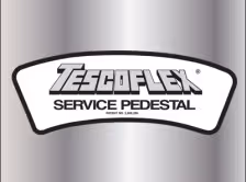 Tescoflex Service Pedestal label on a metallic surface.