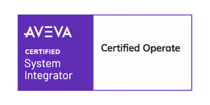 AVEVA Certified System Integrator badge with partial text Certified Operate.