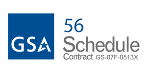 GSA logo with text '56 Schedule Contract GS-07F-0513X'.
