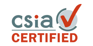 CSIA Certified logo with a red checkmark inside a circle.
