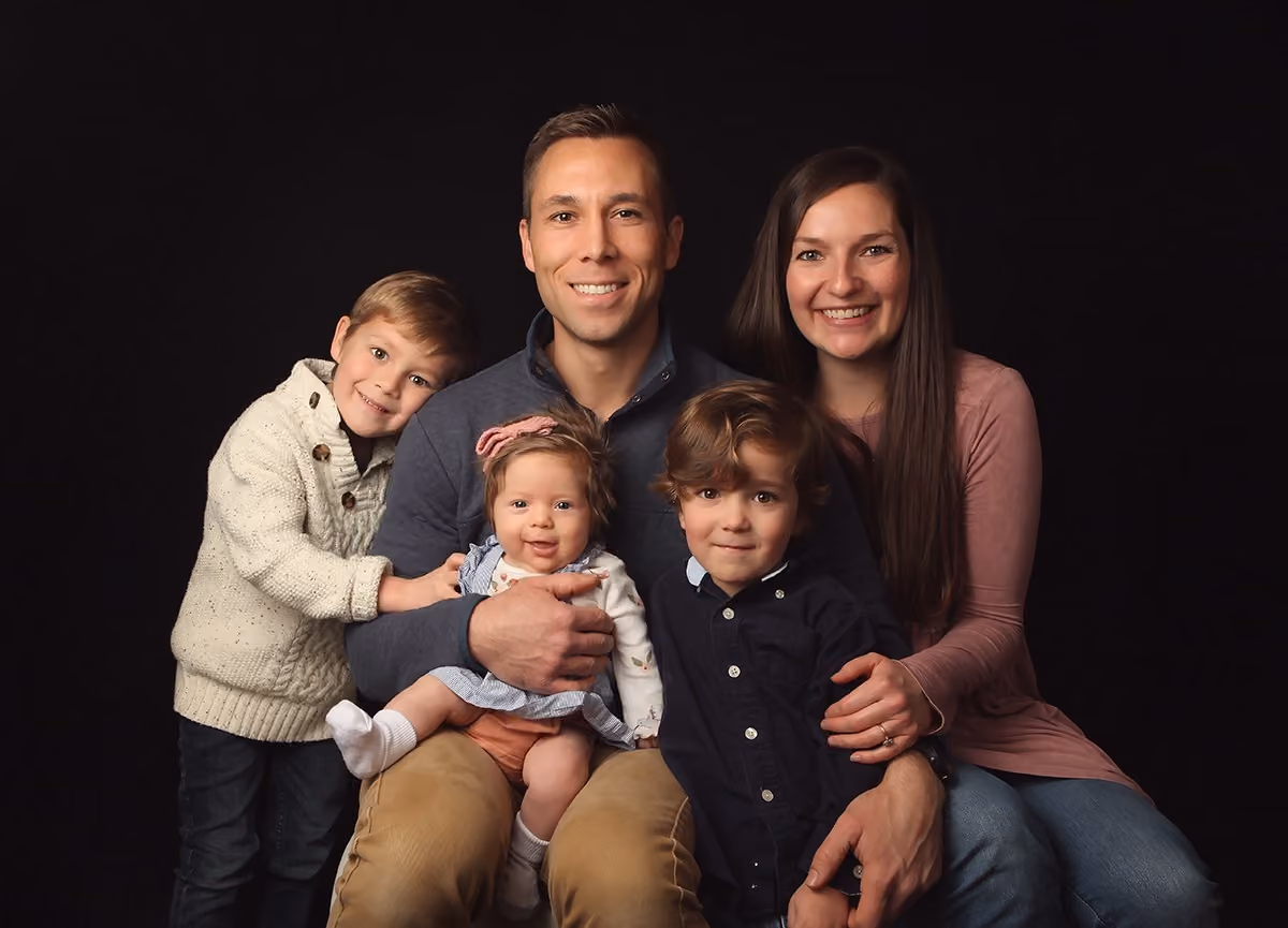 Portrait of Dr. Daniel Petersen and his family