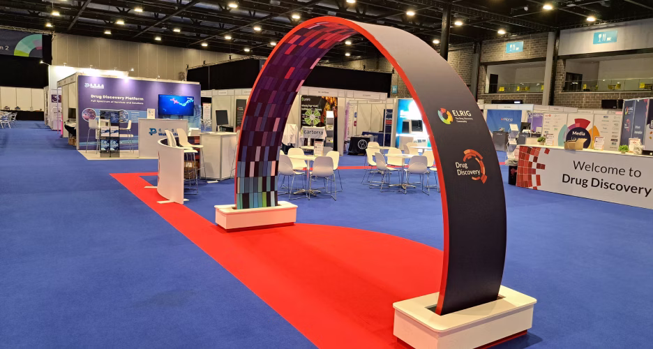 A custom build arch at an exhibition
