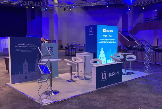 A photo of Huron's exhibition stand.