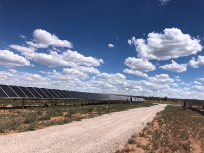 solar panels in a modern energy farm