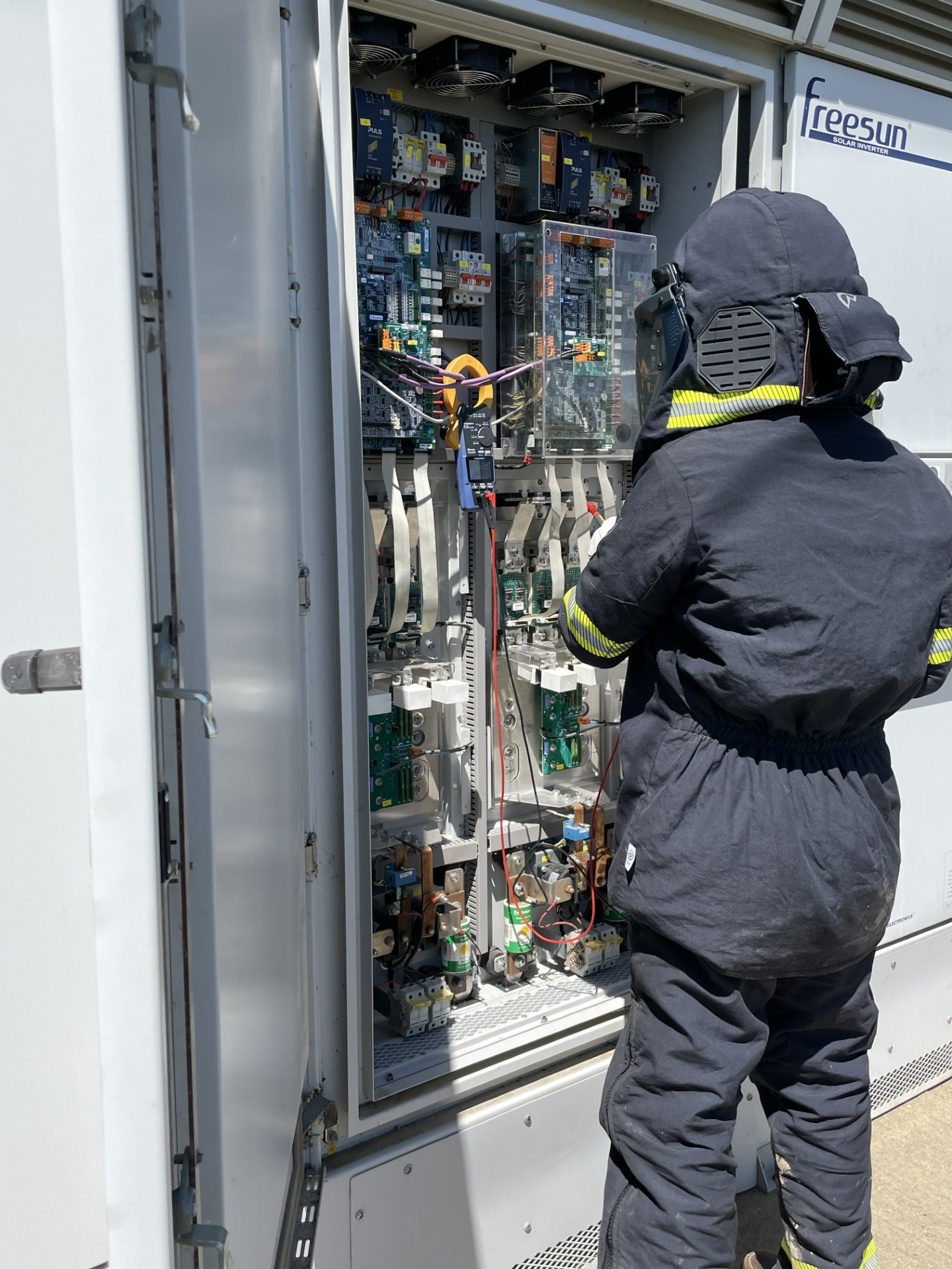 solar panels in a modern energy farm