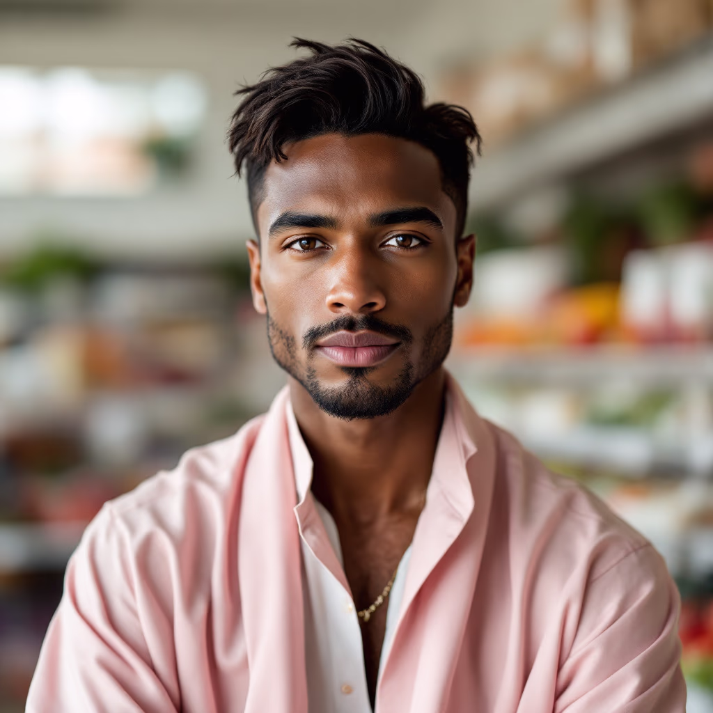 [headshot] image of customer (for a grocery store)