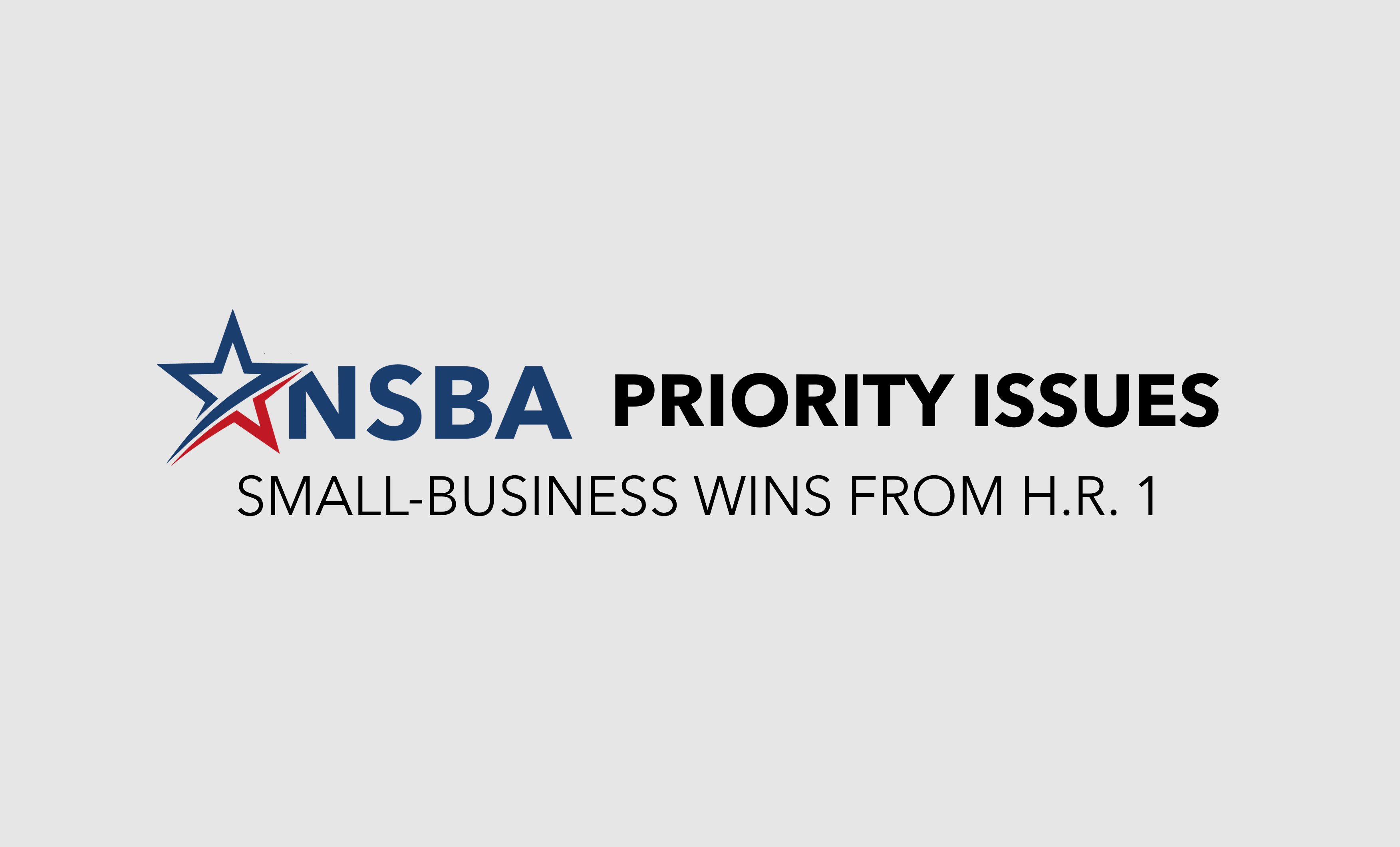 NSBA commends Congress for its work to ensure important tax and policy wins among our top Priority Issues in HR1.