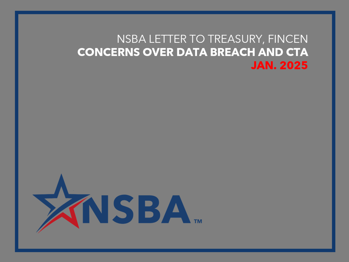 Creation of government databases should not come at a cumbersome, costly, or confusing toll for Small Business, and the threat to data breaches should be minimized.