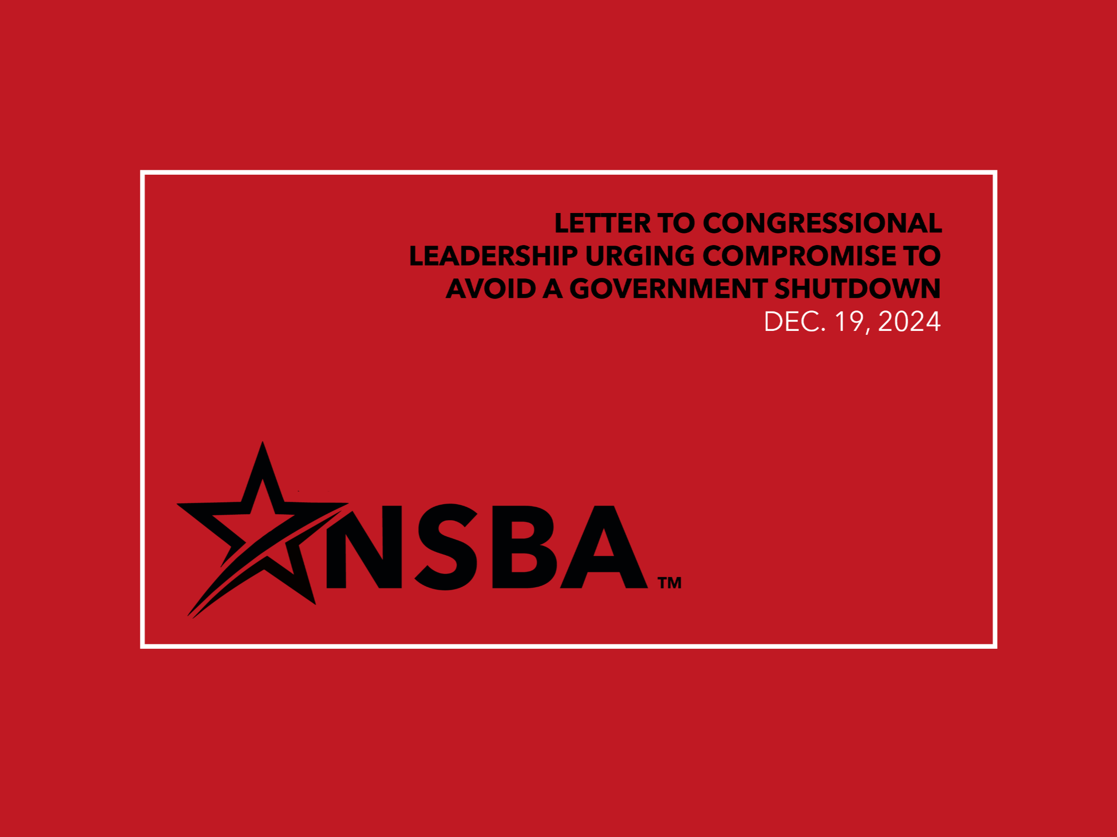 Shutdowns harm Small Business. Full stop. NSBA urges Congress to choose compromise for a spending plan ahead of expiration Dec. 20.