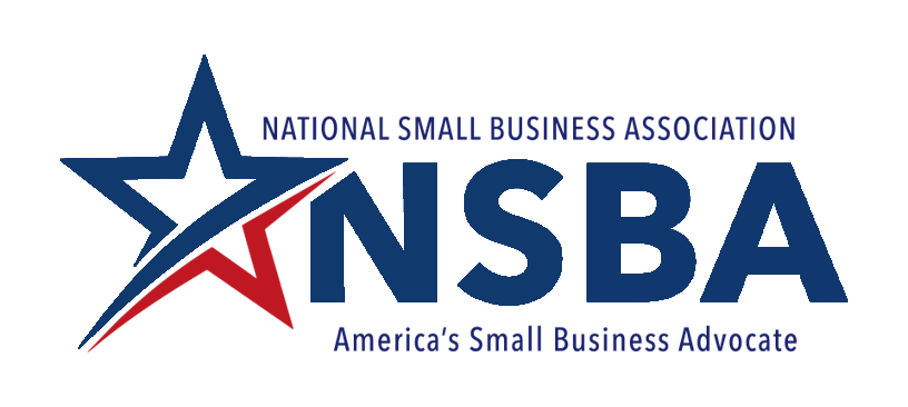 The logo for the National Small Business Association (NSBA) with a red and blue star and blue text
