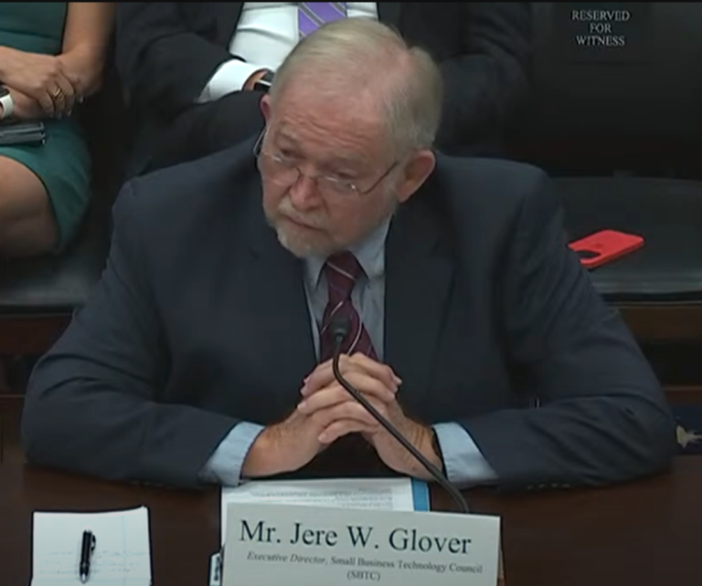 On April 16, 2024, SBTC Executive Director Jere Glover was invited to testify before the House Small Business Subcommittee on Economic Growth, Tax and Capital Access in a hearing titled “Exploring SBA Programs: Reviewing the SBIC and SBIR Programs’ Impact on Small Businesses.