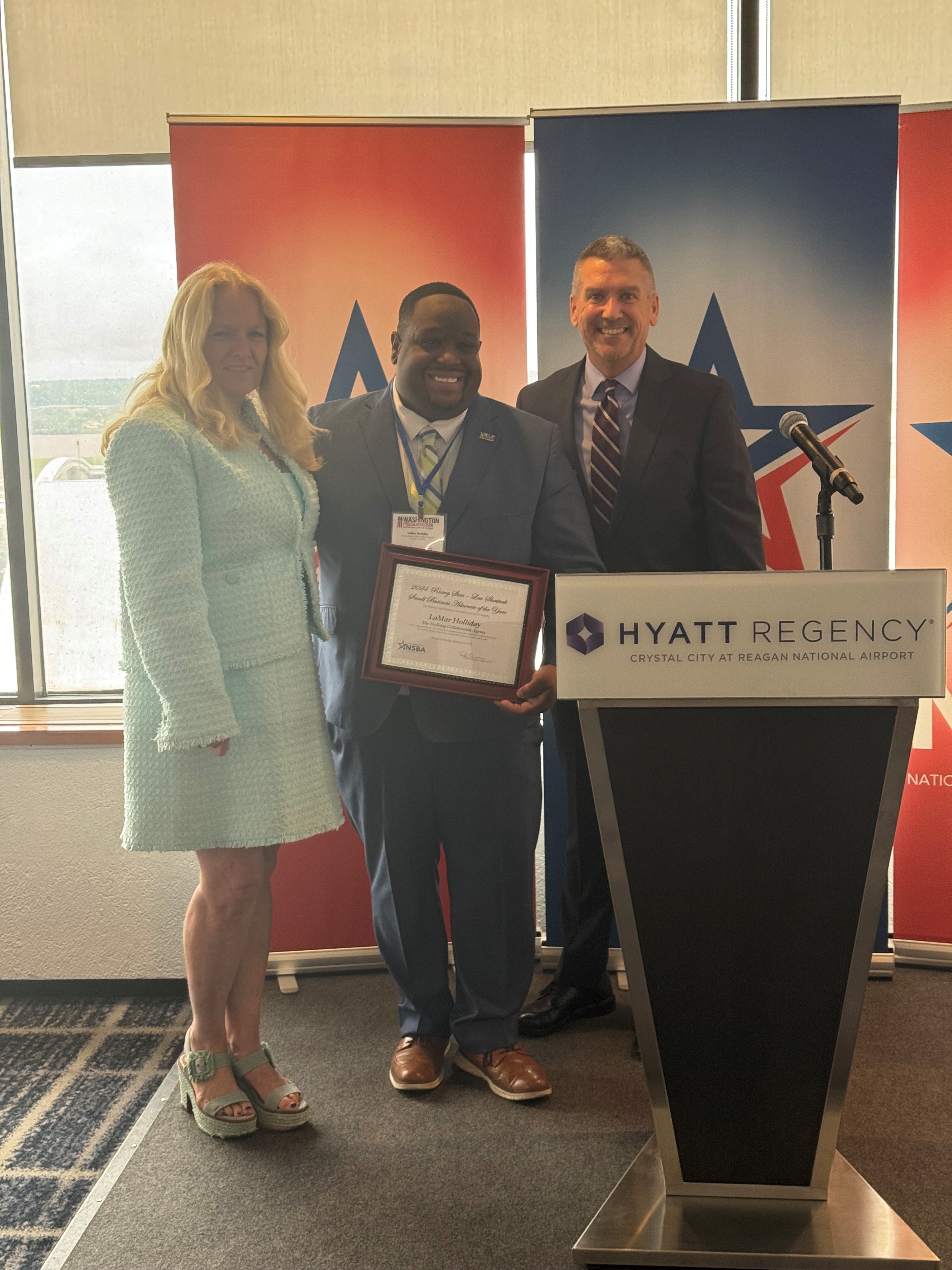 LaMar Holliday, CEO of The Holliday Collaborative Agency in Indianapolis, Ind., a strategic partnership firm offering public relations, marketing, and communications guidance was recognized as the NSBA Rising Star, an award recognizing individuals relatively new to advocacy who are making an impressive impact.