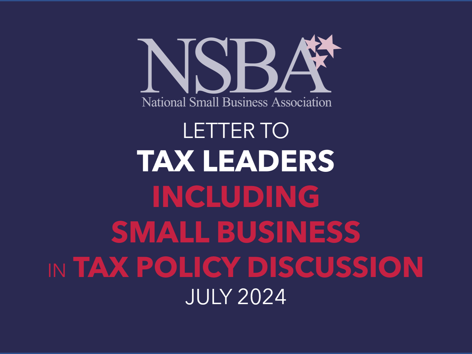 A message urging members and supporters of the small-business community to urge Congress to pass common sense tax policies and include small-business voices in discussion on creation of tax policies. Work with NSBA to share your message on how tax policies affect you and your small business today! nsba.biz/join