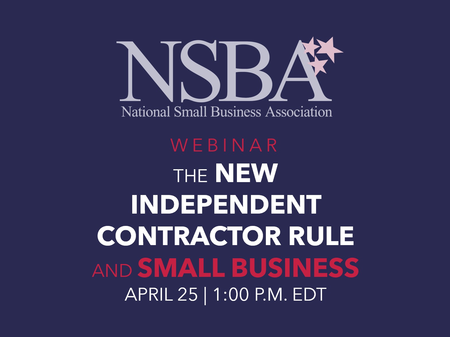 NSBA Webinar on new Independent Contractor rule