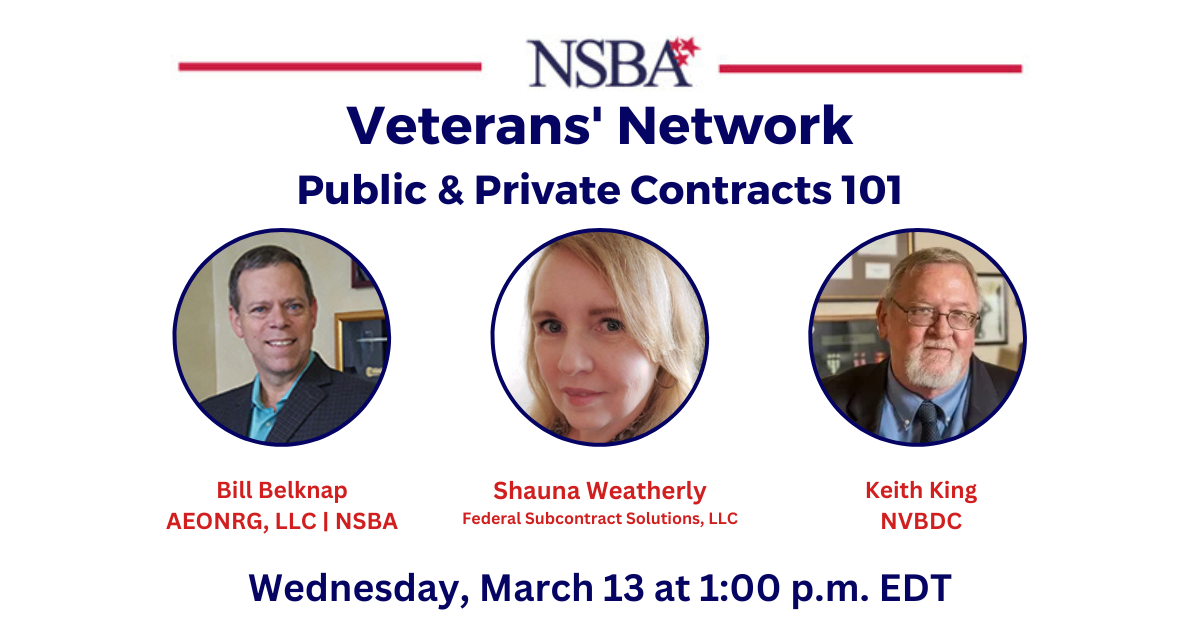 NSBA Vets' Net Service to Success Webinar Series: Contracting 101