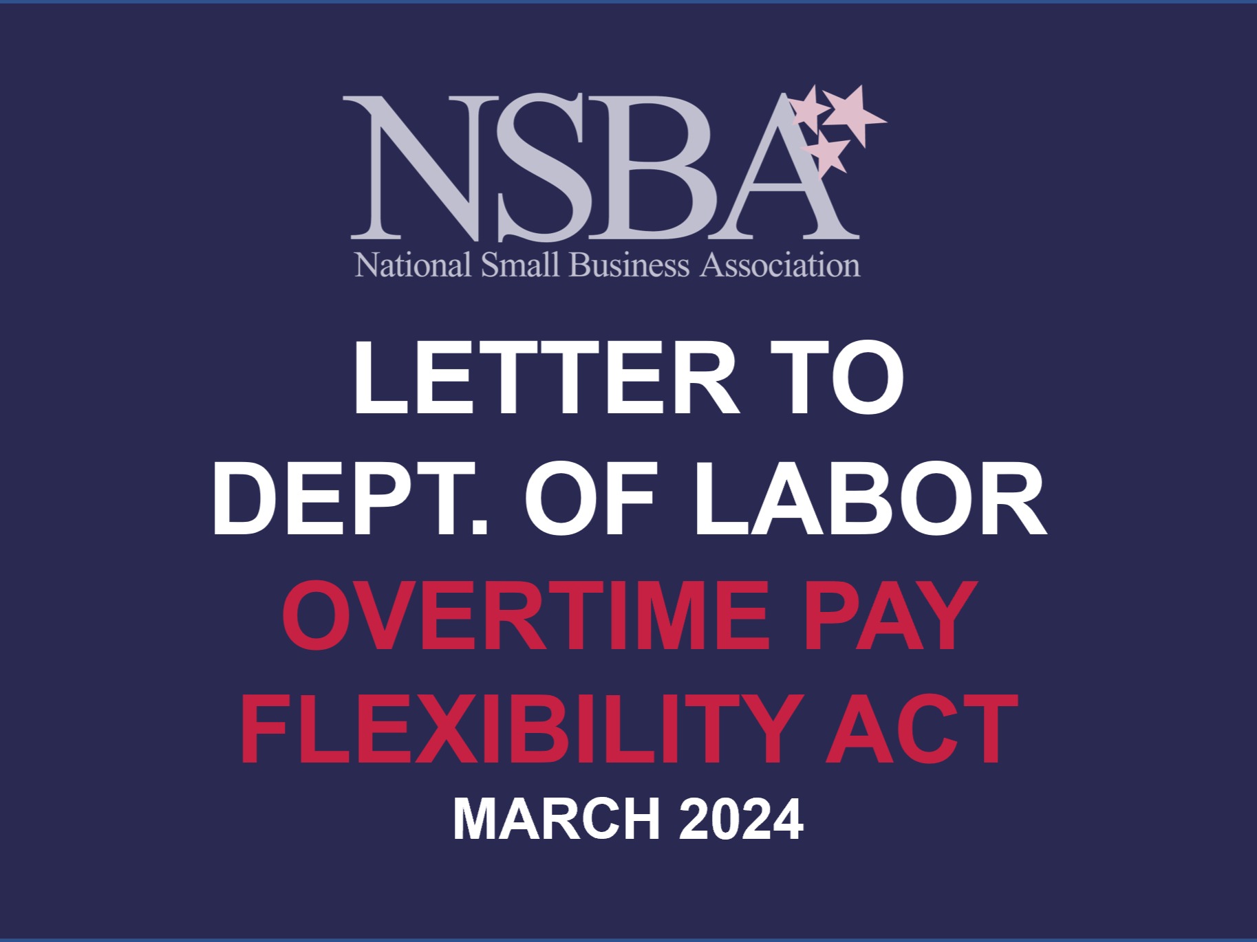 NSBA Signs Letter on Overtime Pay Flexibility Act