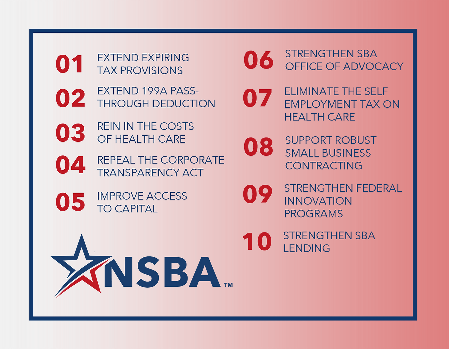 NSBA members are doing big things at Small Business Congress 2025! Follow here for live updates from SBC25 as the Delegates nominate and ratify our Priority Issues for the 119th Congress.
