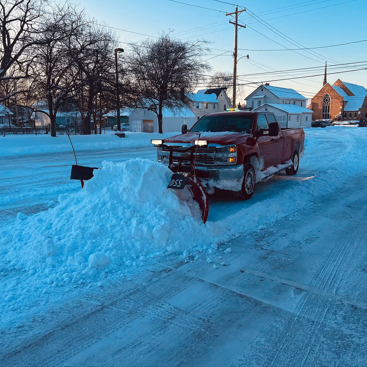 Commercial landscaping equipment and trailer setup