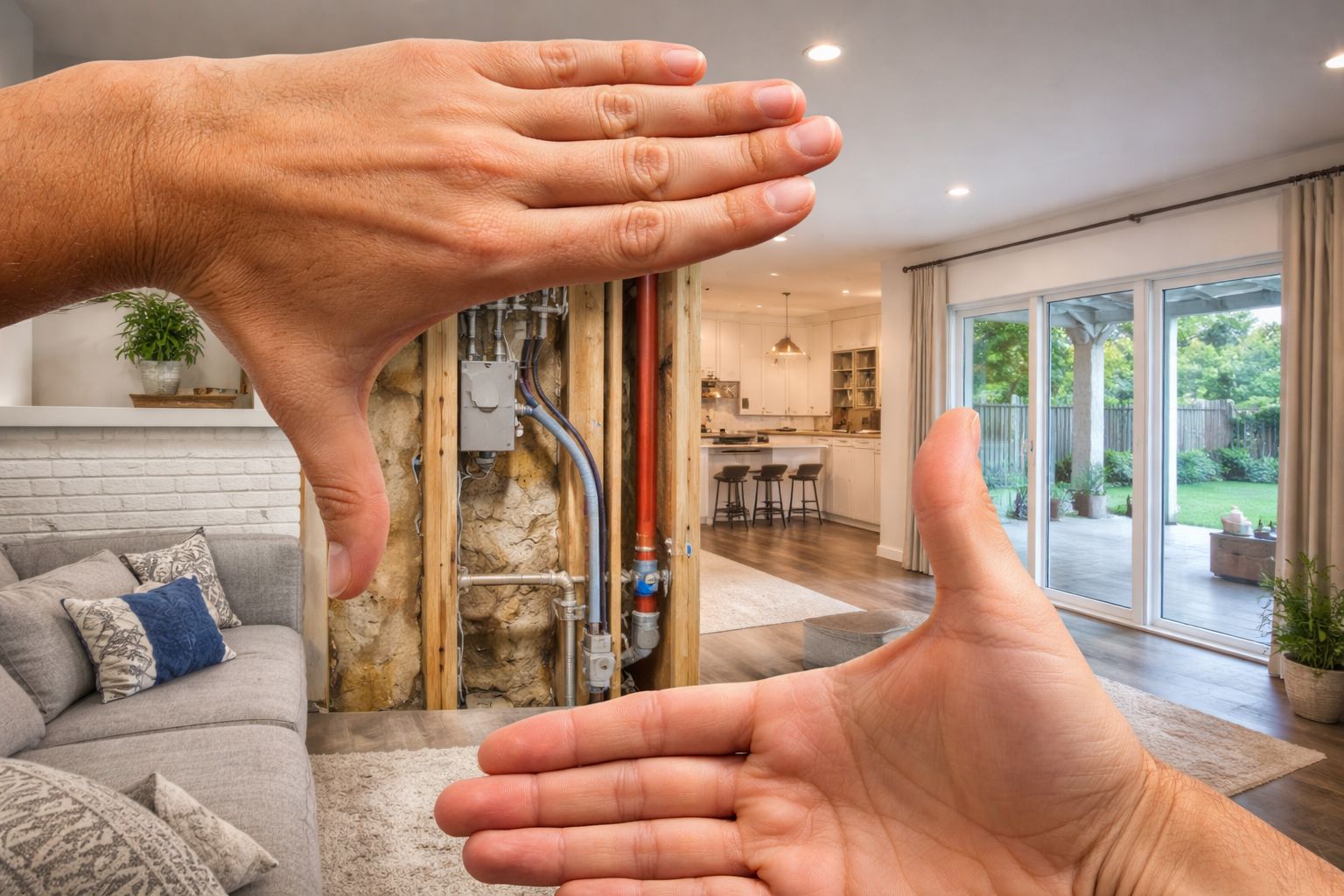 Home buyers touring a property with their Realtor