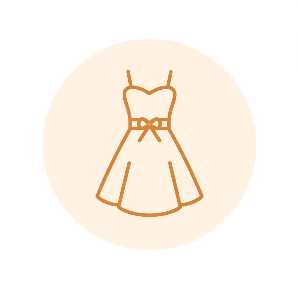 Icon of a t-shirt inside a light beige circular background.