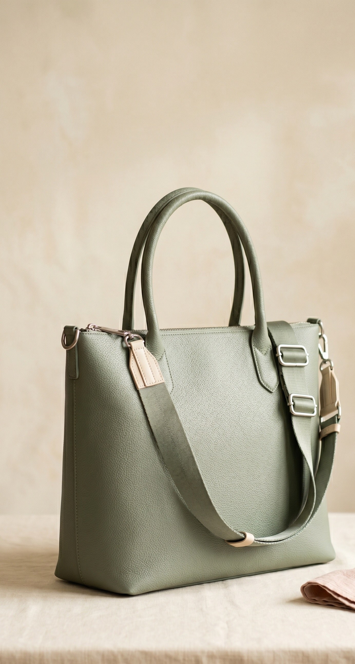 HaloCarry concept rendering, a sage tote bag