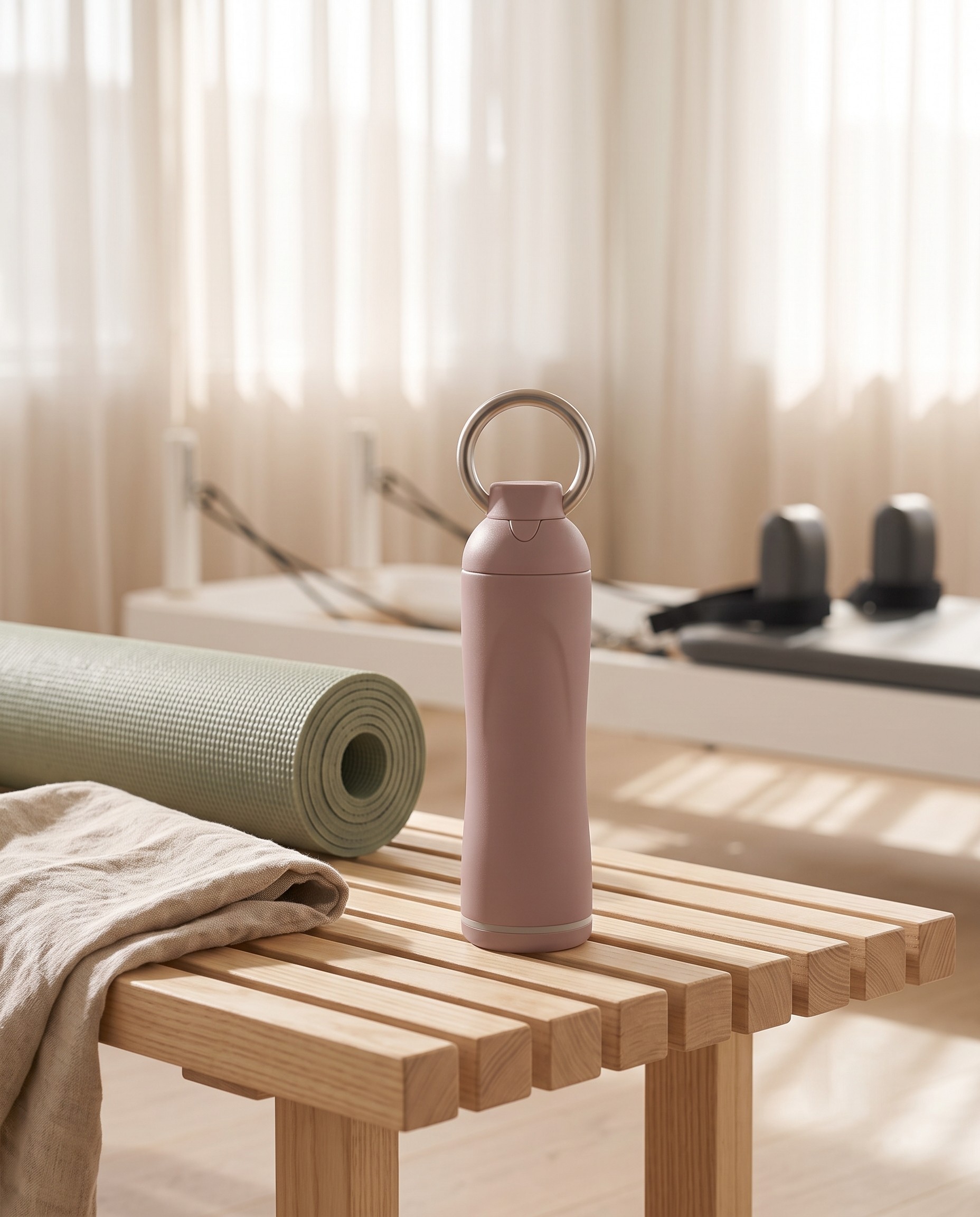HydraHalo on a yoga studio bench