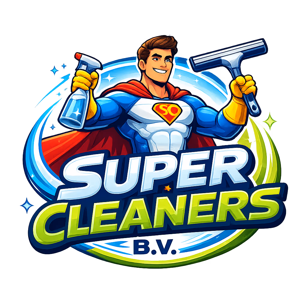 Super cleaners logo klantcase van Blikvangers marketing bureau