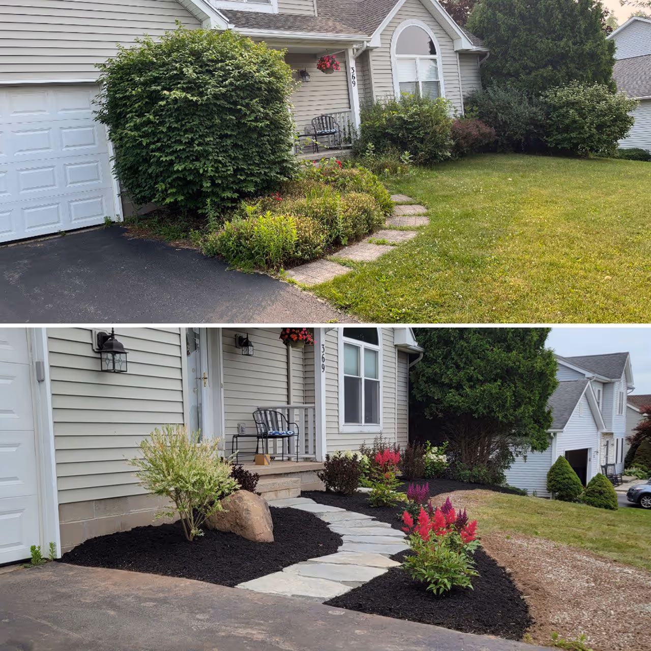 completed hardscape and landscape project by SB Lawncare