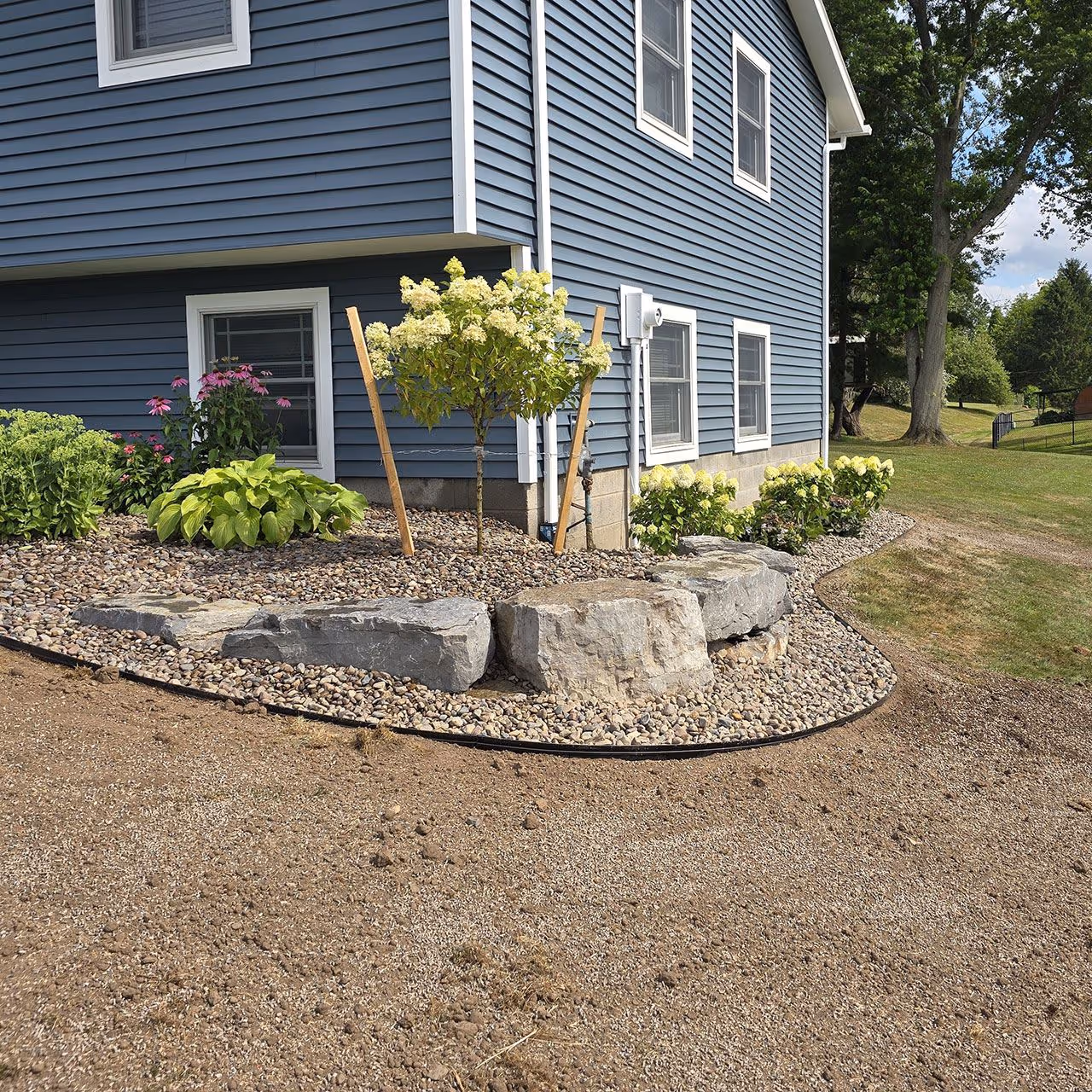 landscape design and installation for residential property Rochester NY