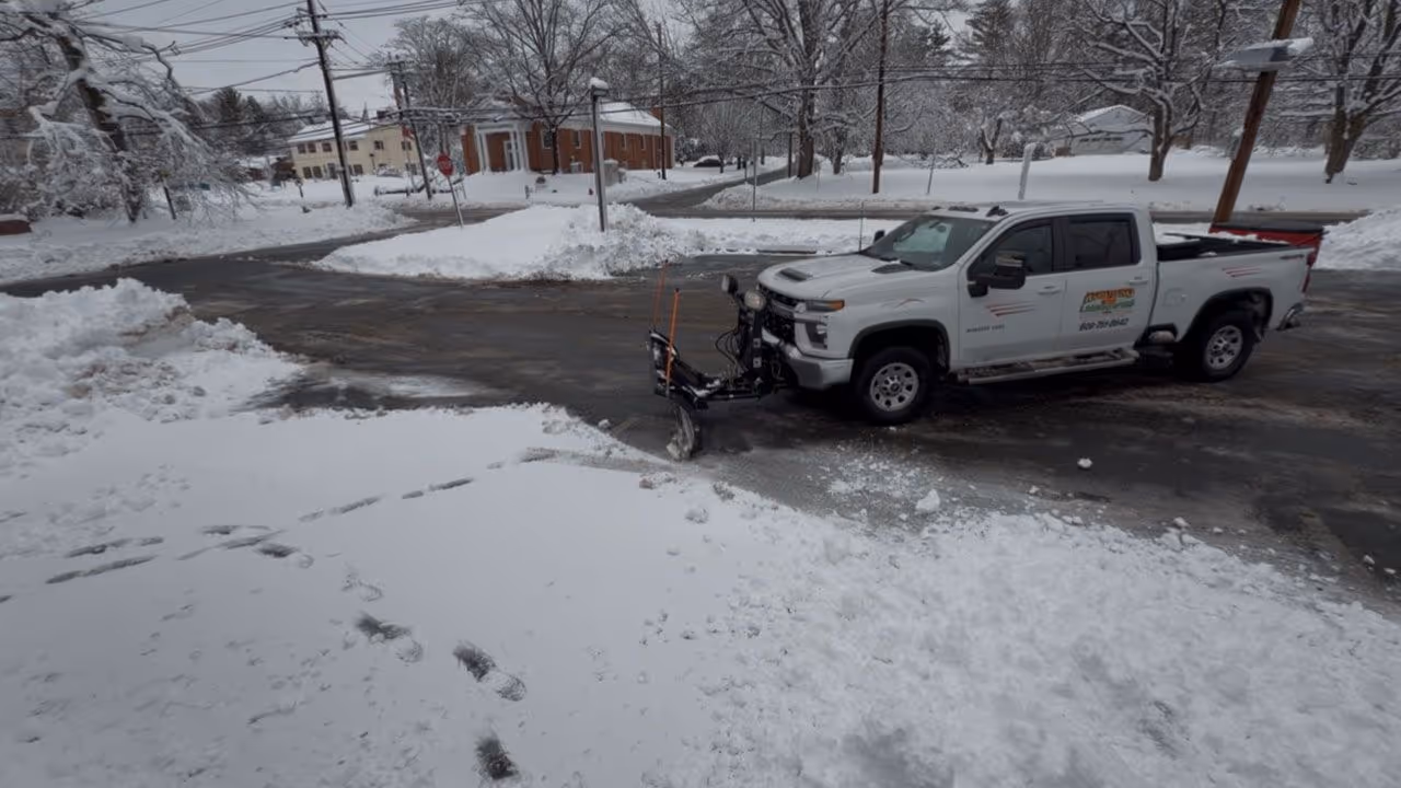 Snow plowing services near me by Adriano Landscaping in Trenton NJ for residential and commercial properties