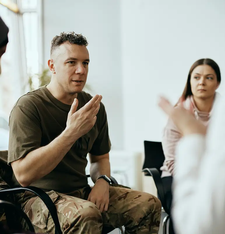 army veteran in a wheelchair