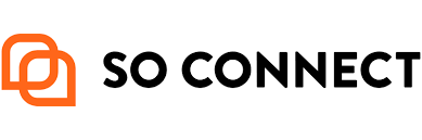 SO CONNECT logo featuring two interlocking orange squares and bold black text.