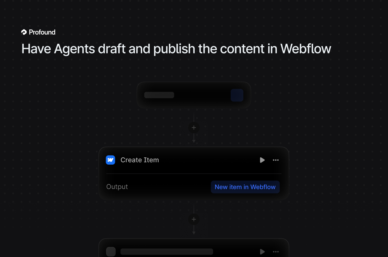 Profound Agents Draft and Publish to Webflow
