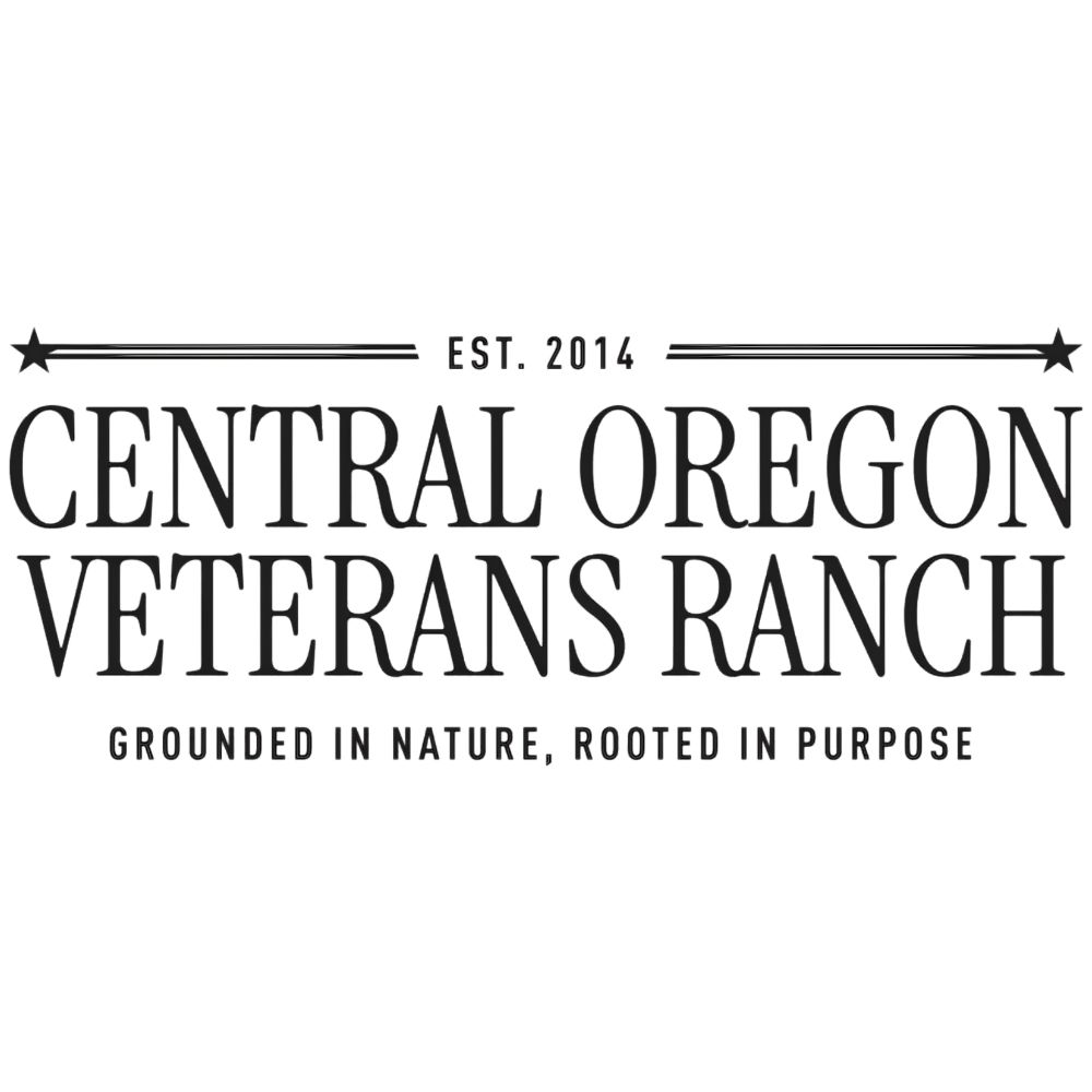 Logo for Central Oregon Veterans Ranch established in 2014 with the motto grounded in nature, rooted in purpose.