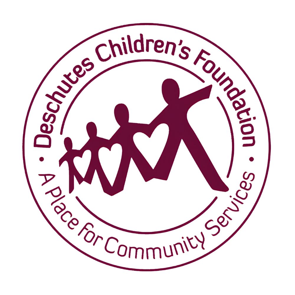 Deschutes Children's Foundation logo with four human figures holding hands and hearts on torsos.