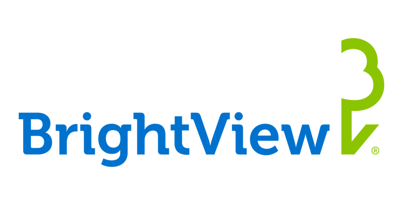 BrightView logo in blue and green.