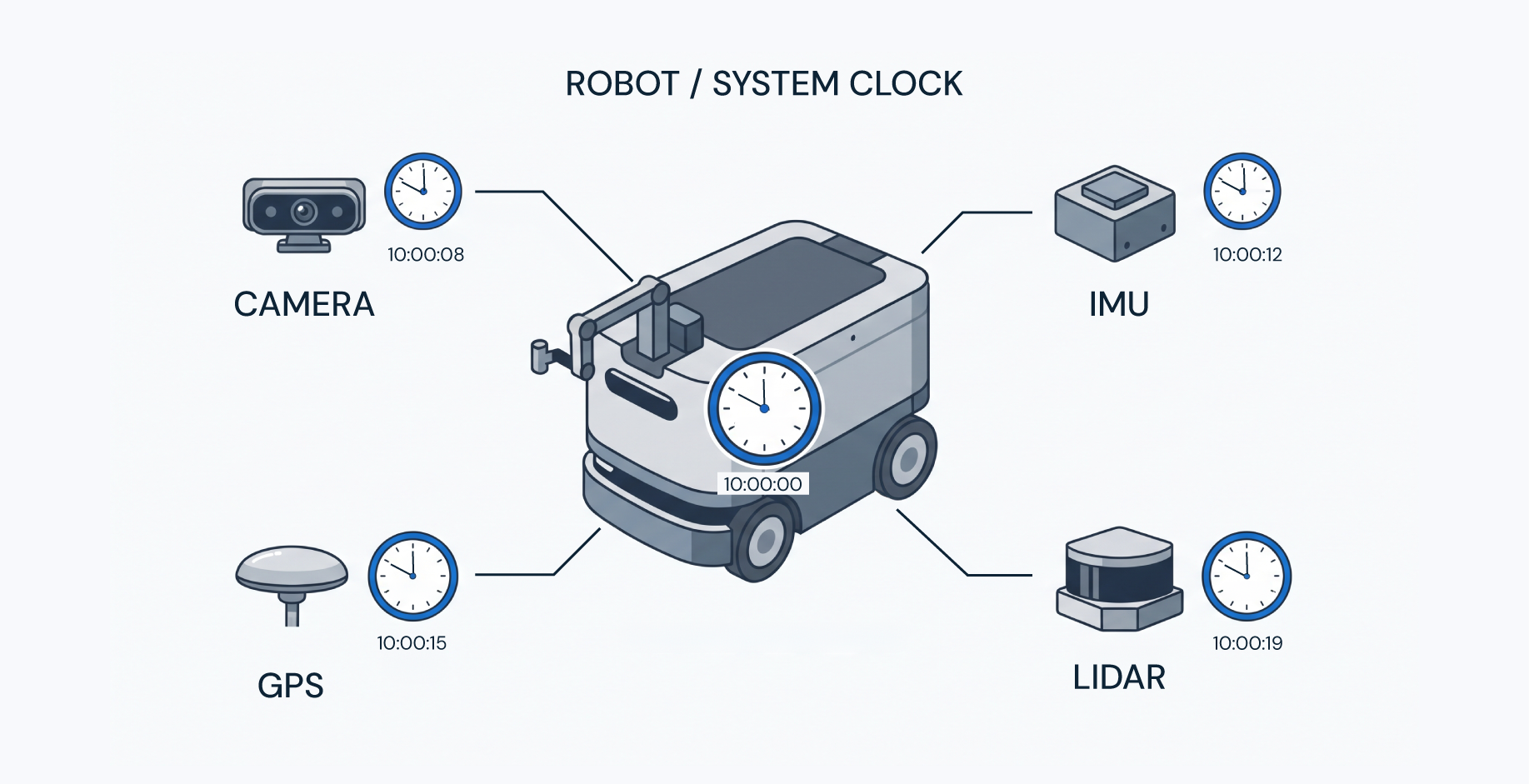 diagram showing a robot with its sensor suite