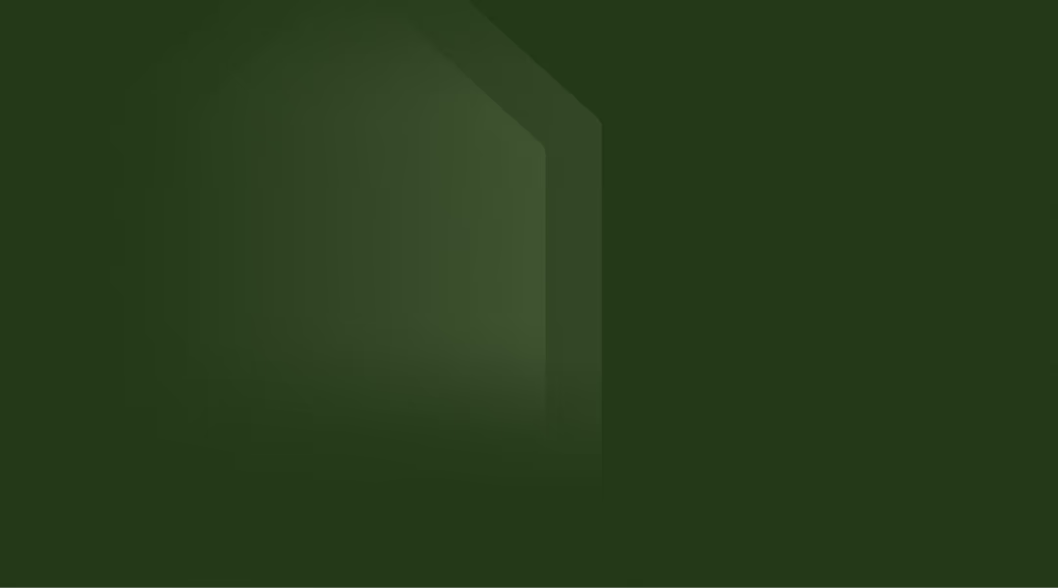 Faint geometric shapes with overlapping green rectangles on a dark green background.