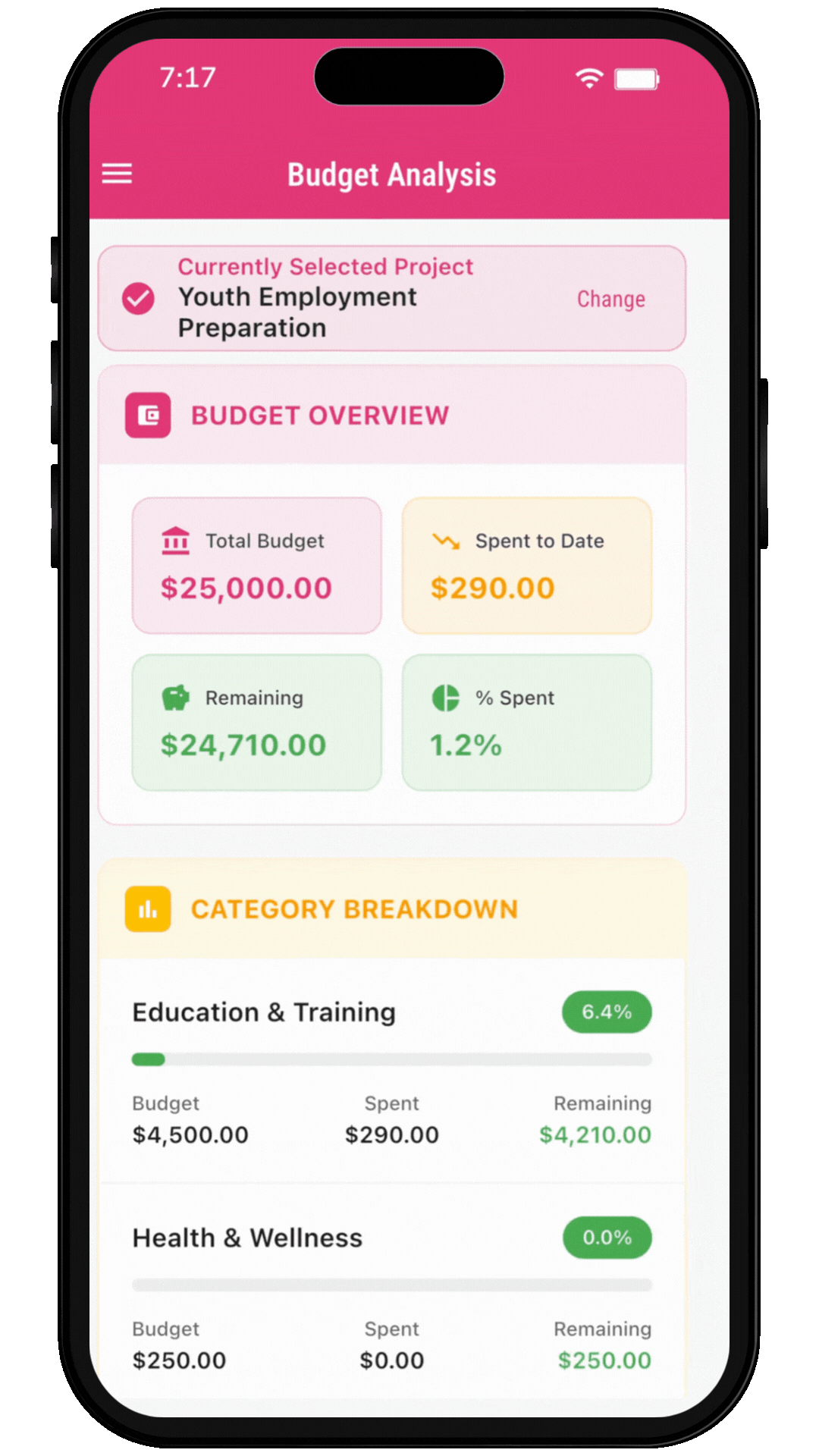 Screenshot of Lychee Accounting Application on mobile device. 