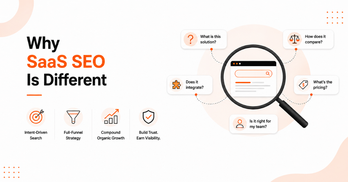 SaaS SEO Is Different illustration.