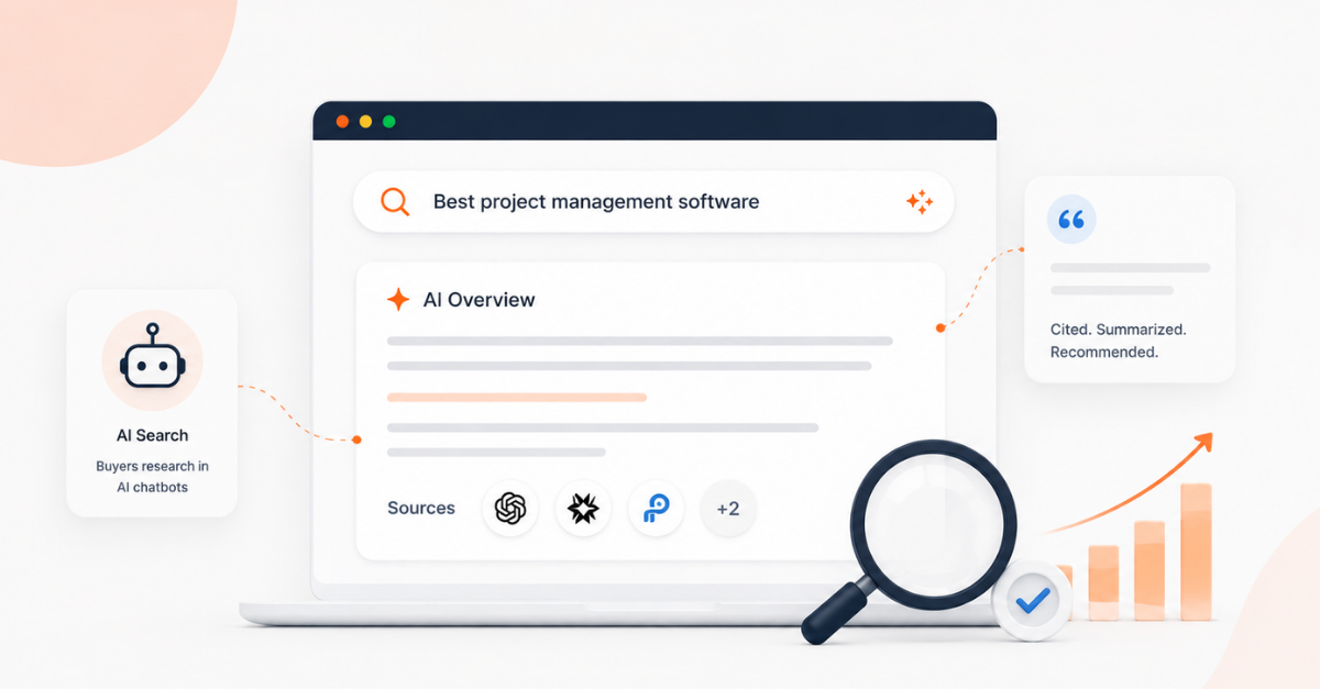 AI search overview showing software results and sources.