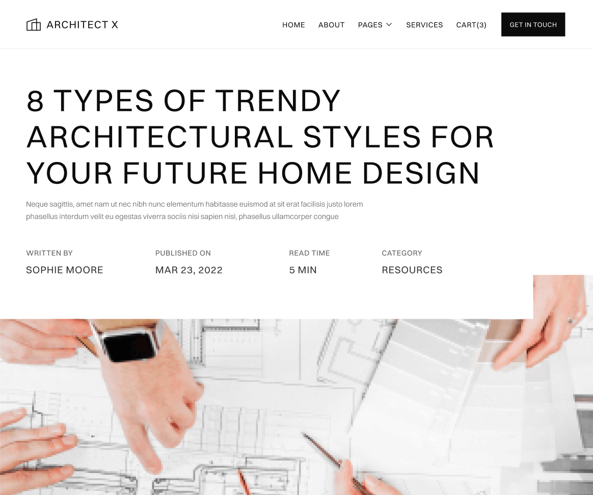 Blog Post - Architect X Webflow Template