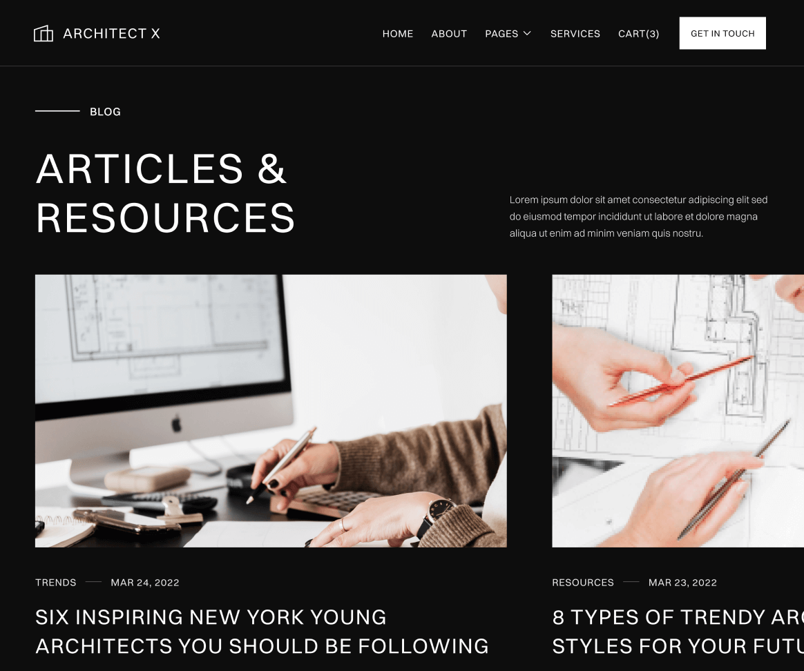 Blog V3 - Architect X Webflow Template